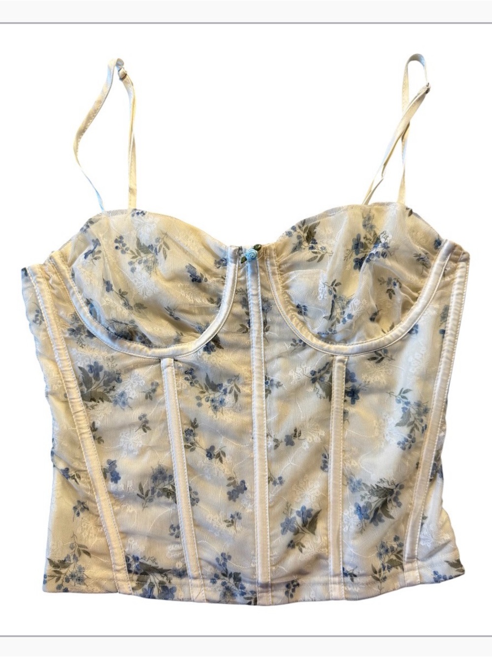 Pretty Garbage Floral Lace Corset Bustier Top Size Medium